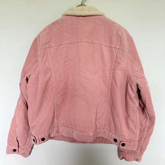 VTG Gap Denim Womens Jacket XL Sherpa Lined Icon Pink Trucker Y2K Camp Western - Picture 8 of 9